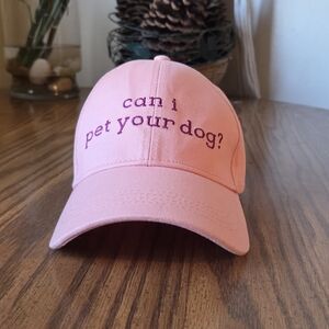 Sonoma Pink 'Can I Pet Your Dog?' Embroidered Baseball Cap